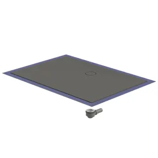 SD barr-frei Dusche Mineral 007 Round 1500x800 mm, Ablaufpos. 750/230 mm