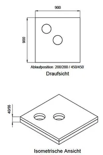 SD U-BauEL für barr-frei DU Abl. KESSEL 900x900x40/55 – Bild 2