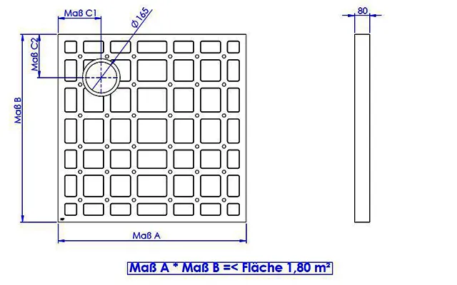 SD U-BauEL für Plan Plus QuadroU bis 110 mm Sonderanfertigung bis 1,8 qm