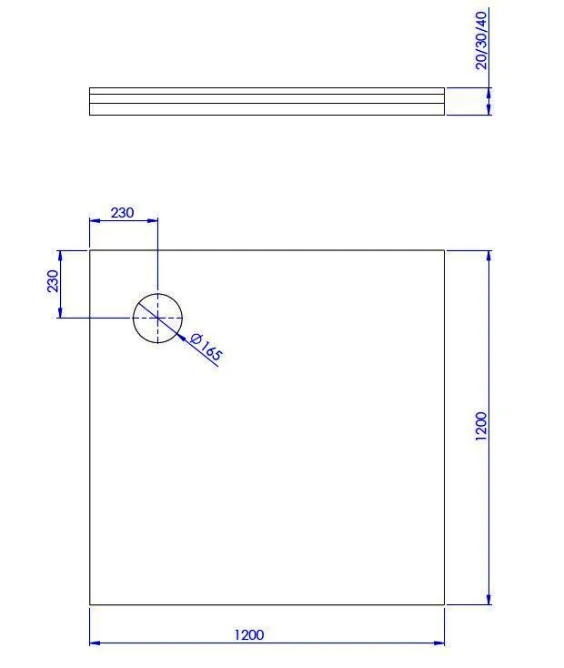 SD U-BauEL für barr-frei DU Plan Plus 1200x1200x20/30/40 mm