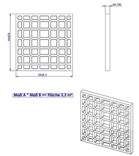SD Waben U-BauEL f. barr-frei DU bis 3,3 qm Freiform bis 110 mm – Bild 2