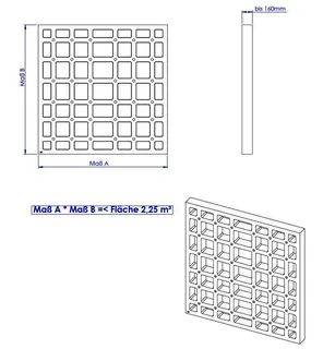 SD U-BauEL für Plan Plus QuadroU bis 160 mm Sonderanfertigung bis 2,25 qm