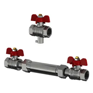 FL Erstausrüsterbausatz Kugelhahn DN20 universal, Zählerersatzstück 130mm