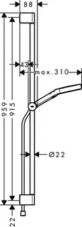 Hansgrohe Brauseset Rainfinity 130 3j EcoSmart Unica S Puro 900mm Push Schieber BBC – Bild 5
