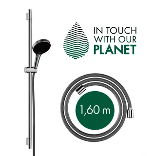 Hansgrohe Brauseset Rainfinity 130 3j EcoSmart Unica S Puro 900mm Push Schieber chrom – Bild 3