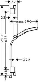 Hansgrohe Brauseset Rainfinity 130 3j EcoSmart Unica S Puro 650mm Push Schieber BBC – Bild 4
