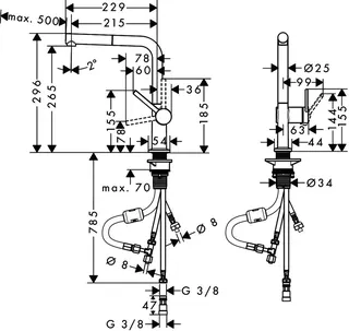 Hansgrohe Spültischmischer 270 Talis M54 Niederdruck Ausziehauslauf 1jet MSW – Bild 4