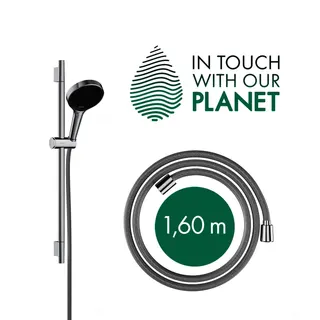 Hansgrohe Brauseset Rainfinity 130 3j EcoSmart Unica S Puro 650mm Push Schieber chrom – Bild 3
