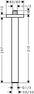 Hansgrohe Deckenanschluss E 300mm chrom – Bild 5