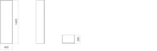 Alape Hochschrank Arkta 6001690 400 x 1400 Quarzgrau – Bild 2
