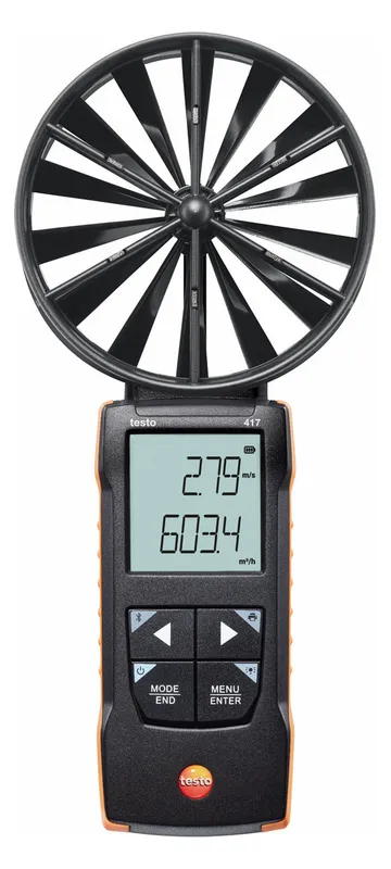Testo 417 - Digitales 100 mm Flügelrad-Anemometer mit App-Anbindung