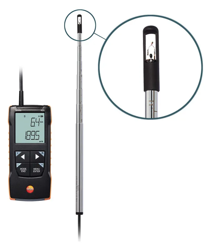 Testo 425 - Digitales Hitzdraht-Anemometer mit App-Anbindung