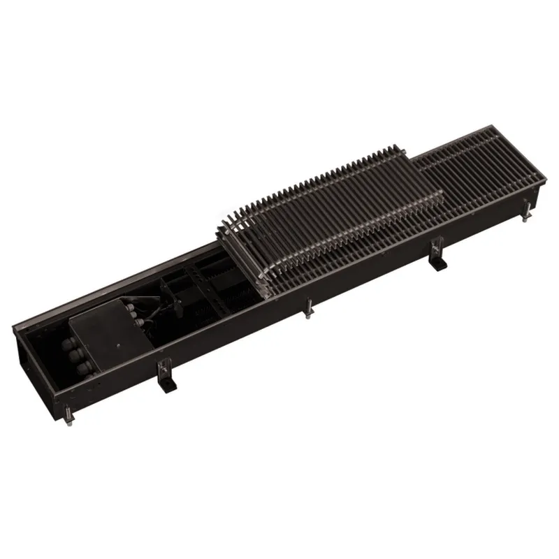 Kampmann Unterflurkonvektor Katherm QE207 112/207/1700 R-Rost alu. schwarz elox.