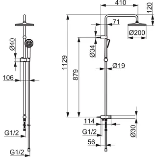 Kopfbrause-Set HANSABASIC 5538 1-strahlig chr – Bild 2