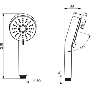 Handbrause HANSABASIC 5562 3-strahlig chr – Bild 2