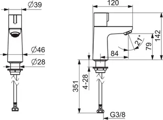 EHM Kaltwasserarmatur HANSANOVA 0090 Ausld. 84 mm DN15 chr – Bild 3