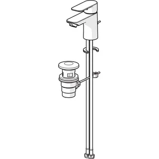 EHM Waschtisch-Batt. HANSABASIC 5540 Zugst.Ablgarn. Ausld. 101 mm DN15 chr – Bild 2