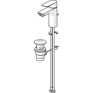 EHM Waschtisch-Batt. HANSABASIC XL 5550 Zugst.Ablgarn. Ausld. 112 mm DN15 chr – Bild 2