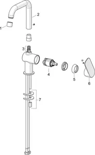 EHM Waschtisch-Batt. HANSABASIC 5554 Ausld. 150 mm DN15 chr – Bild 4