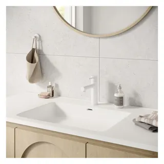 SIRO WHITE Waschtisch-Einlochbatterie M-Size ohne Ablauf Weiß matt – Bild 2