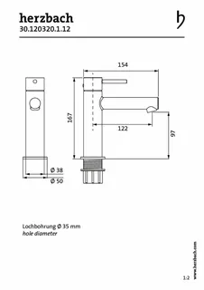 SIRO BLACK Waschtisch-Einlochbatterie M-Size ohne Ablauf Schwarz matt – Bild 2