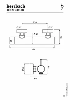 SIRO Brausebatterie Aufputz Chrom – Bild 2