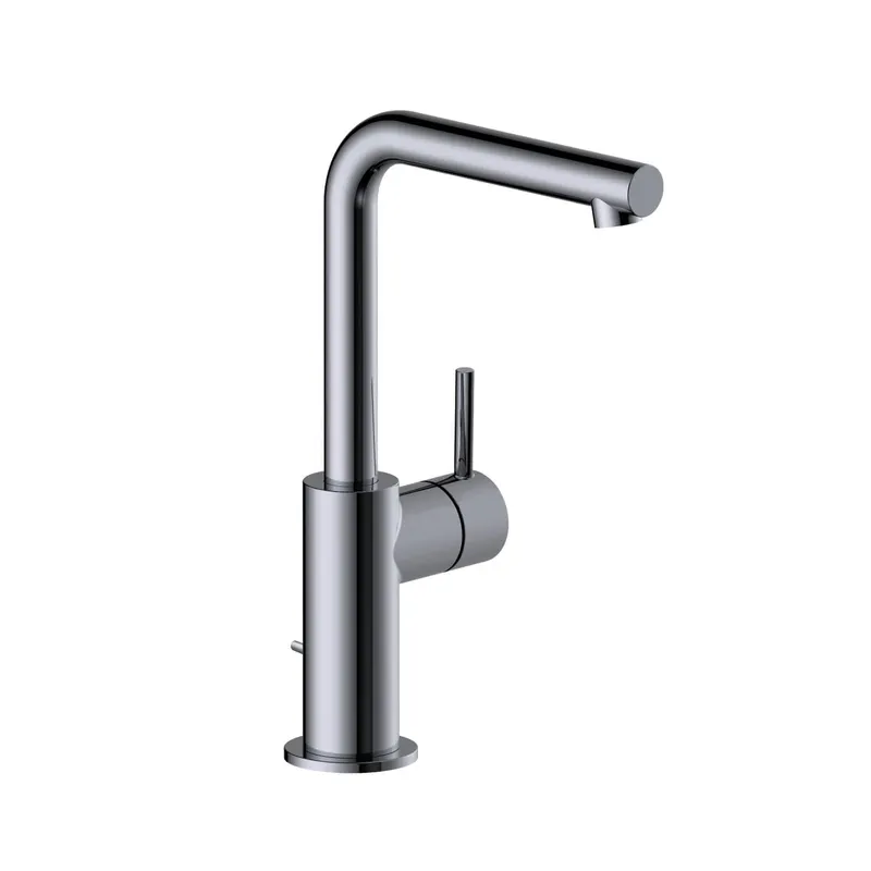 SIRO Waschtisch-Einlochbatterie L-Size Griff seitl. mit Ablauf Chrom
