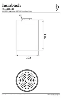 LIVING SPA Regenbrause SPOT 102x136mm Mono Chrom – Bild 2