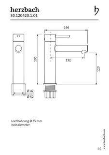 SIRO Waschtisch-Einlochbatterie L-Size ohne Ablauf Chrom – Bild 2