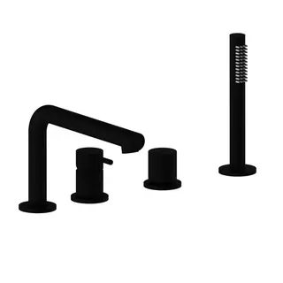 SIRO BLACK Vierloch-Wannenarmatur mit Auslauf Schwarz matt