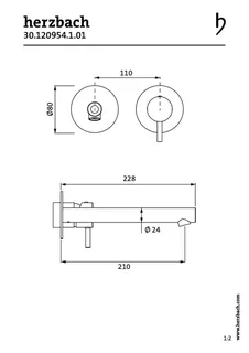 SIRO Waschtisch-Wandbatterie Farbset 210mm Chrom – Bild 2