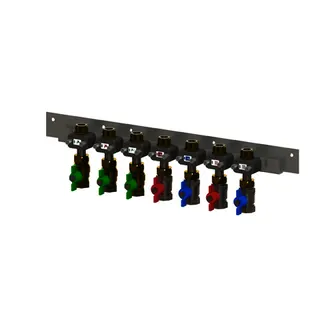 Uponor Combi Port M-Pro Kugelhahnschiene Bottom x7,DN20,MT/FT