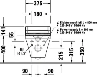 Duravit Dusch-WC Sitz SensoWash Classic,Weiß 375x520 mm,für DuraStyle – Bild 3