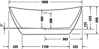 Duravit DuraVato Badewanne,Freist.,Oval,Weiß,Acryl 1800x800x690mm,RS 2,incl.FG u.AÜL-Garn. – Bild 4