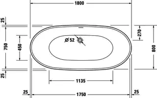 Duravit DuraVato Badewanne,Freist.,Oval,Weiß,Acryl 1800x800x690mm,RS 2,incl.FG u.AÜL-Garn. – Bild 5