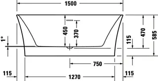 Duravit DuraSenja Badewanne Freisteh,Oval,Weiß,Acryl 1500x750x585,RS 2,incl.FG u.AÜL-Garn. – Bild 4