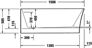 Duravit DuraSenja Badewanne Ecke links,Weiß,Acryl 1500x750x585 mm, Oval,RS 2,incl.FG u.AÜL – Bild 5