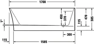 Duravit DuraSenja Badewanne Ecke rechts,Weiß,Acryl 1700x800x585 mm,Oval,RS 2,incl.FG u.AÜL – Bild 5