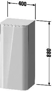 Duravit Happy D.2+ HHS, 400x360x880mm, 1Tü.R Schichtstoff lacki., Tip-on, ws smt – Bild 4