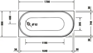 Duravit DuraSenja Badewanne Ecke links,Weiß,Acryl 1700x800x585 mm,Oval,RS 2,incl.FG u.AÜL – Bild 4