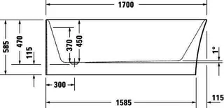 Duravit DuraSenja Badewanne Ecke links,Weiß,Acryl 1700x800x585 mm,Oval,RS 2,incl.FG u.AÜL – Bild 5