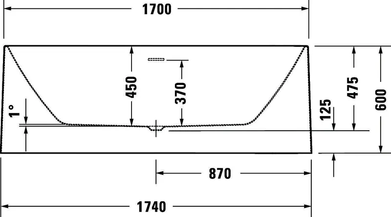 Duravit DuraFoga Badewanne Freistehend, Weiß,Acryl 1700x700x600 mm,RS 2,incl.FG u.AÜL-Garn