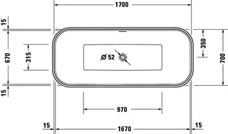 Duravit DuraFoga Badewanne Freistehend, Weiß,Acryl 1700x700x600 mm,RS 2,incl.FG u.AÜL-Garn – Bild 2