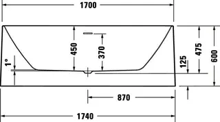 Duravit DuraFoga Badewanne Freistehend, Weiß,Acryl 1700x700x600 mm,RS 2,incl.FG u.AÜL-Garn – Bild 3