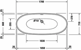 Duravit DuraVato Badewanne,Freist.,Oval,Weiß,Acryl 1700x710x690mm,RS 2,incl.FG u.AÜL-Garn. – Bild 4