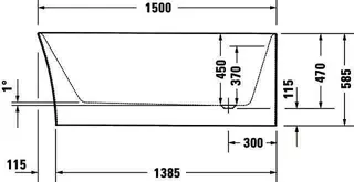 Duravit DuraSenja Badewanne Ecke rechts,Weiß,Acryl 1500x750x585 Oval,RS 2,incl.FG u.AÜL – Bild 5