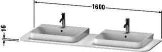 Duravit Konsole HappyD.2Plus, 2 Ausschnitte 16x1600x550mm, graphit supermatt – Bild 2