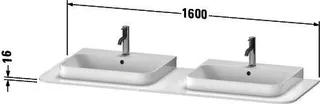 Duravit Konsole HappyD.2Plus, 2 Ausschnitte 16x1600x550mm, graphit supermatt – Bild 3