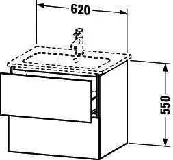 Duravit L-Cube WTU wh 620x481x550mm, 2SK tipon, f. 1 ME by Starck Waschtisch M, SAS – Bild 2