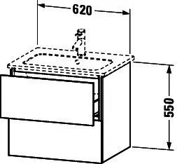 Duravit L-Cube WTU wh 620x481x550mm, 2SK tipon, f. 1 ME by Starck Waschtisch M, SAS – Bild 3